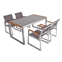 GARTEN-SITZGRUPPE Andy 5-teilig Kunststoffgewebe - Hellbraun, Kunststoff - DELUKE