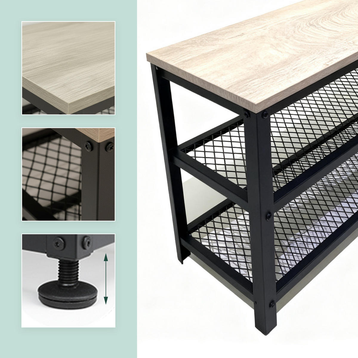 SCHUHBANK - Multicolor, Holzwerkstoff/Kunststoff (73/45/30cm) - Relaxdays