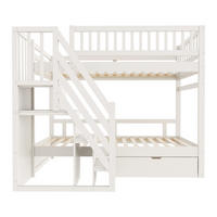 ETAGENBETT Massivholz 90/200 cm Weiß - Weiß, Holz - Raumix