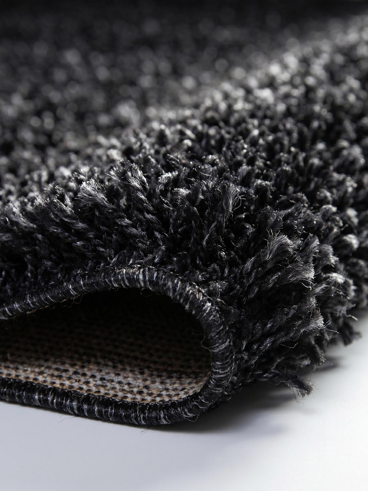 TEPPICH Hochflor Shaggy Einfarbig Weich Flauschig Waschbar Rund Anthrazit 200x200 cm – RHEIN - Anthrazit, Textil (200/200cm) - KADIMA DESIGN