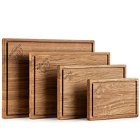 SCHNEIDEBRETTER SOLIDA 4-tlg - Eichefarben/Braun, Holz (30/40cm) - KONSIMO®