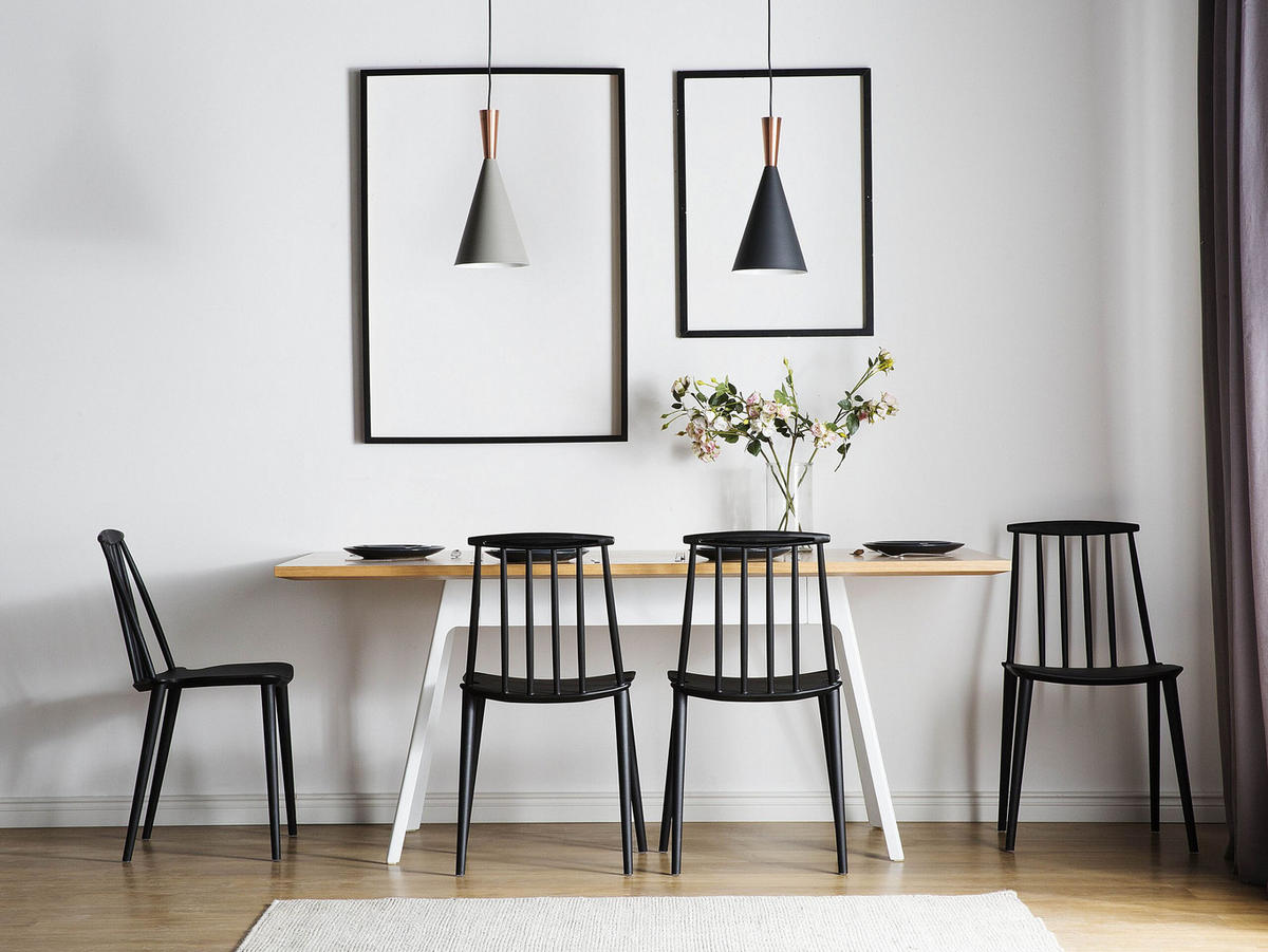 ESSZIMMERSTUHL 2er-Set Kunststoff Schwarz Ventnor - Schwarz, Kunststoff (49/83/41cm) - Beliani