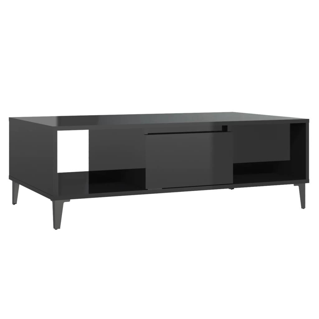 COUCHTISCH Hochglanz-Schwarz 103,5x60x35 cm Holzwerkstoff - Schwarz, Holzwerkstoff (103.5/60/35cm) - furnicato