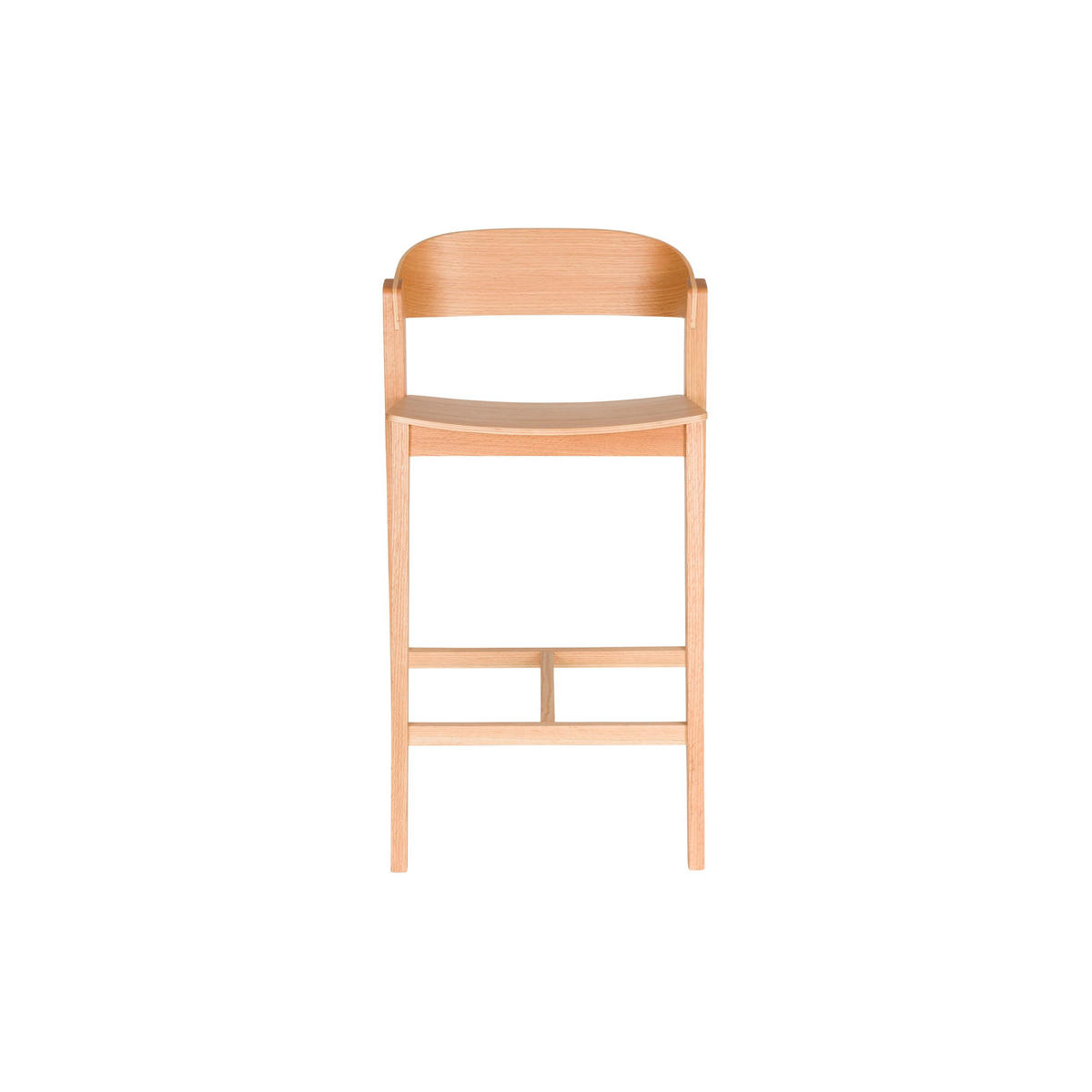 BARHOCKER Wooz mit Rückenlehne 65 cm Naturel - Naturfarben, Holz (52/89.4/47.5cm) - Housecraft Living