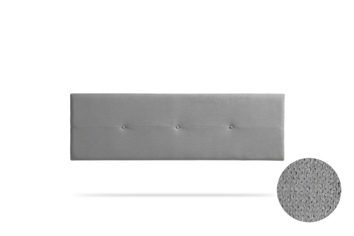 KOPFTEIL gepolstert NAPOLI Aqualine 160x50x5 cm - Hellgrau - Moonia - Hellgrau, Holz (160/5/50cm)