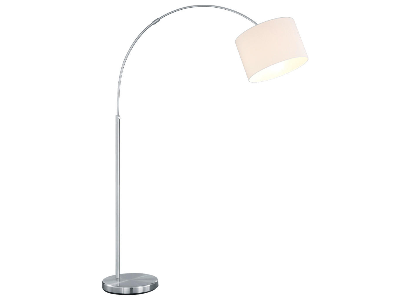 LED-BOGENLAMPE Stoffschirm Weiß Ø 30cm, höhenverstellbar - Weiß, Metall (107/30/215cm) - meineWunschleuchte
