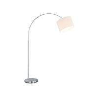LED-BOGENLAMPE Stoffschirm Weiß Ø 30cm, höhenverstellbar - Weiß, Metall (107/30/215cm) - meineWunschleuchte