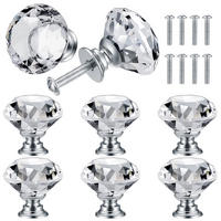 SCHRANKKNOPF Kristall 8er-Set 30 mm - Transparent, Metall (3.1/2.7/3.1cm)