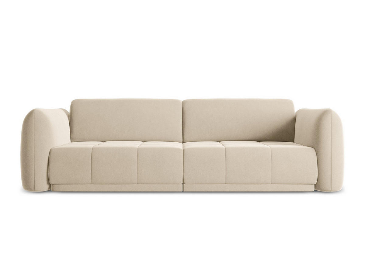 4-SITZER-SOFA Samt Stoff Beige - Beige/Creme, Kunststoff/Textil (250/74/105cm) - Makamii