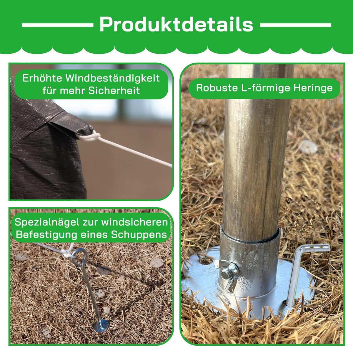FAHRRADGARAGE, Reißverschlusstür Lagerzelt - Silberfarben, Metall (213/225/366cm) - Gisaae