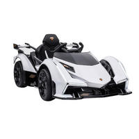 KINDER ELEKTROAUTO Lamborghini V12 Vision Gran Turismo weiß Fernbedienung, MP3-Anschluss, Musikfunktion, Batterieanzeige - Weiß, Kunststoff (117/66/50cm) - Es-Toys