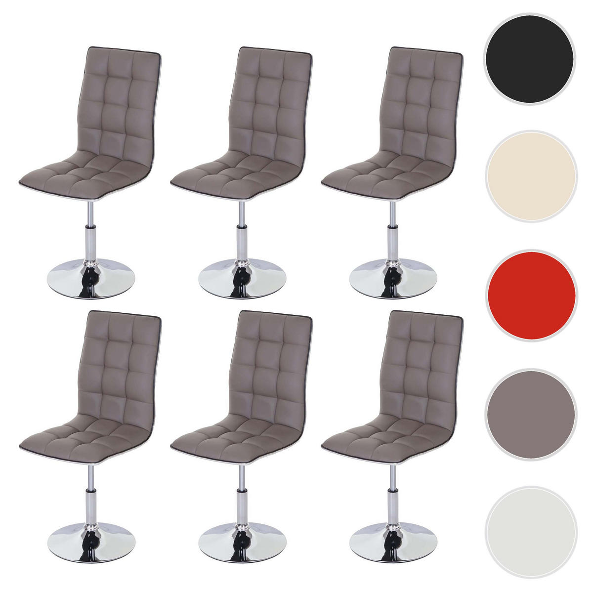 ESSZIMMERSTUHL Anthrazit 6er-Set - Anthrazit, Textil (43/103/54cm) - MCW