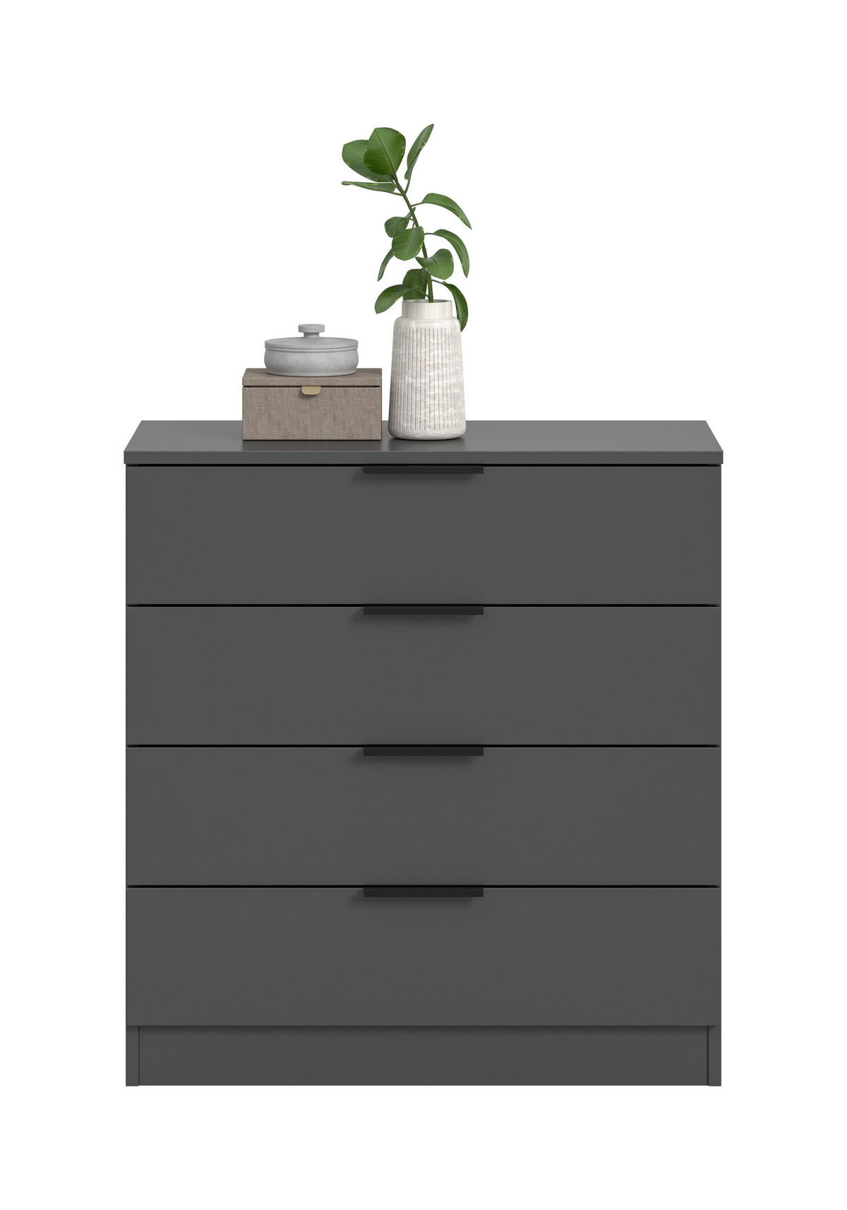 KOMMODE Alvas (B/H/T: ca. 74/80/35 cm) in anthrazit/anthrazit - Anthrazit, Holzwerkstoff (74/80/35cm)