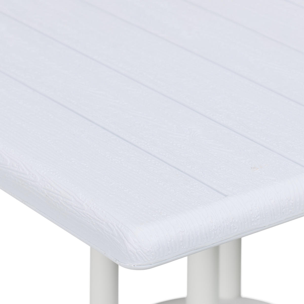GARTENTISCH - Weiß, Kunststoff/Metall (62/62/73cm) - Relaxdays