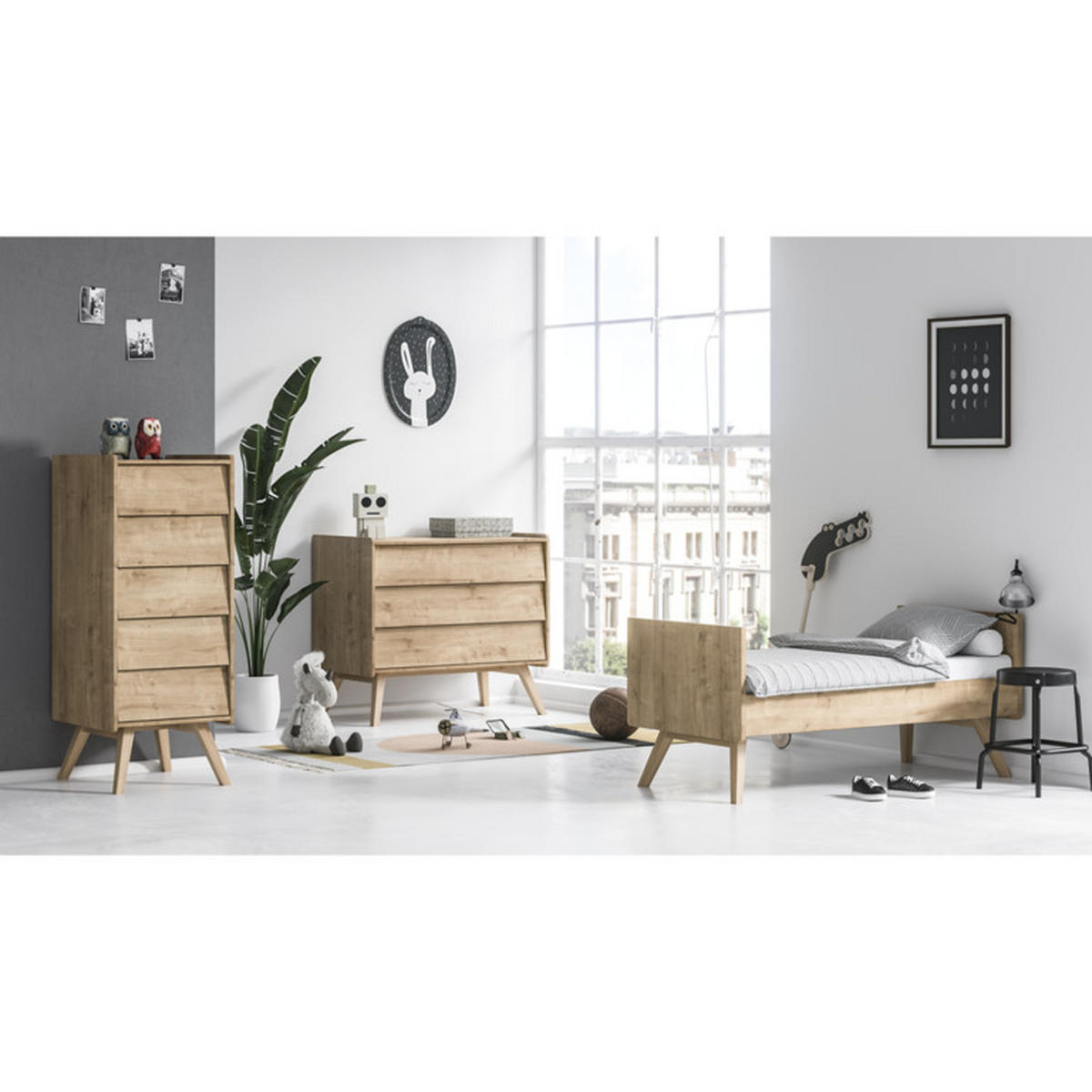 BABYZIMMER 3-teilig Holz - Braun, Holzwerkstoff (145/103/75cm) - Petits-meubles