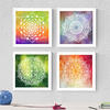 POSTER Set mit 4 Mandalas Beharrlichkeit 20x20cm Rahmenlos - Klar, Papier (20/3cm) - Nacnic