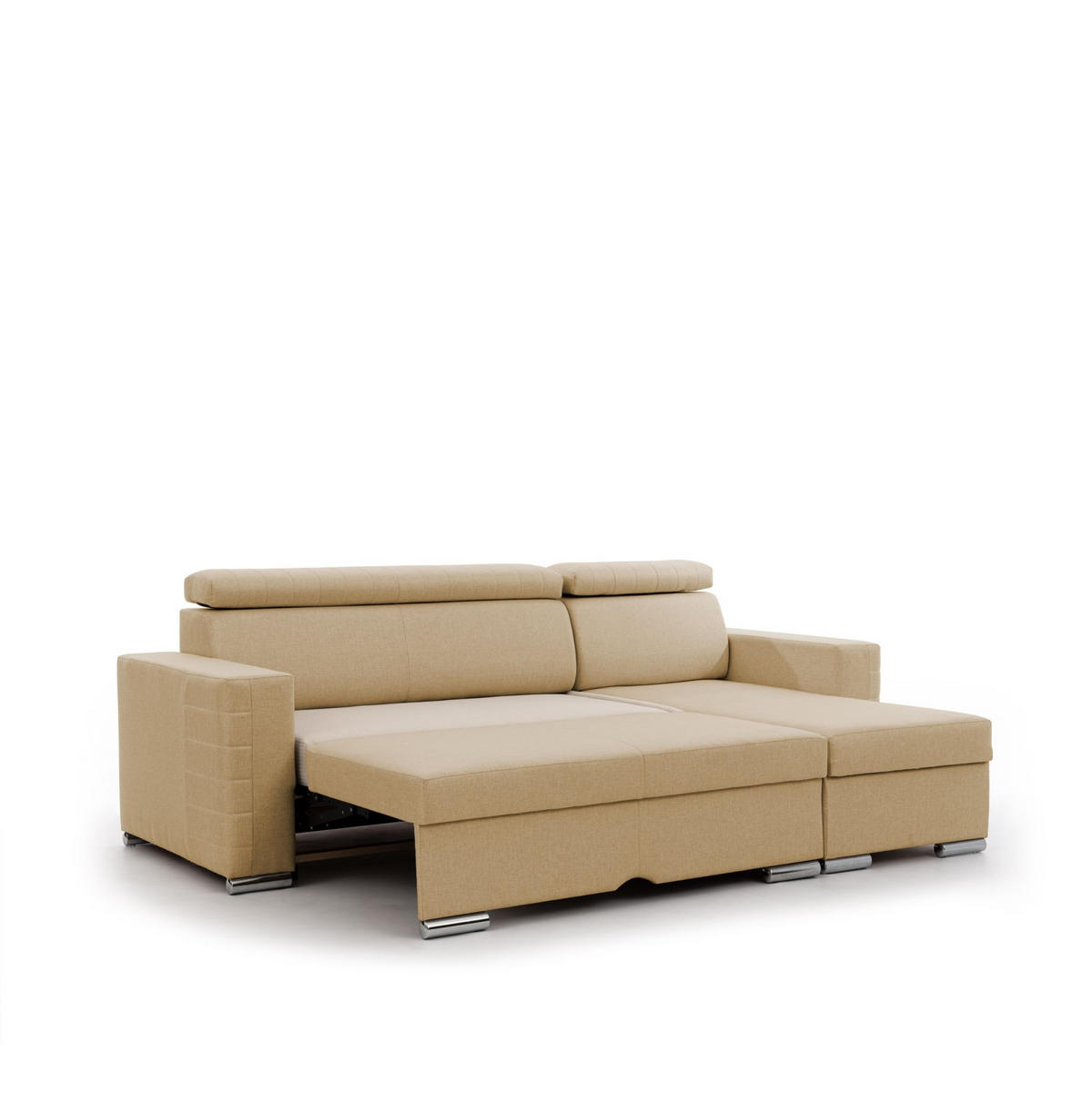 ECKSOFA Canton In Liverpool - Beige, Holzwerkstoff/Textil (260/173cm) - Fun Möbel