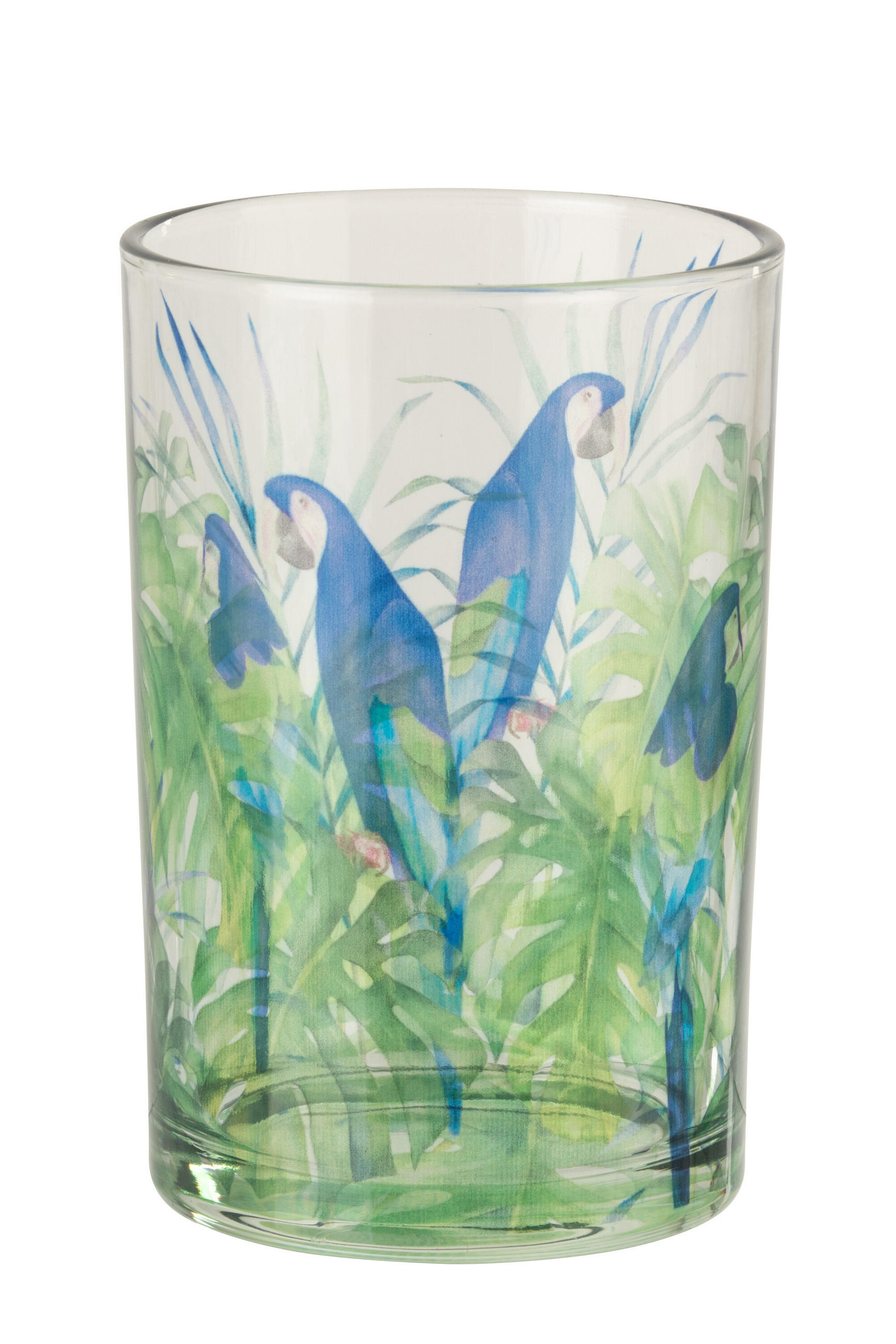 WINDLICHT PAPEGEI - Blau, Glas (12/18cm) - J-Line