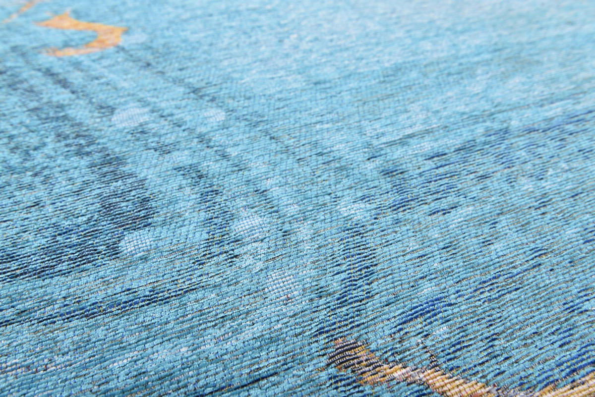 FLACHWEBETEPPICH Cosima 80x160 cm - Türkis, Textil (80/160cm) - Gino Falcone