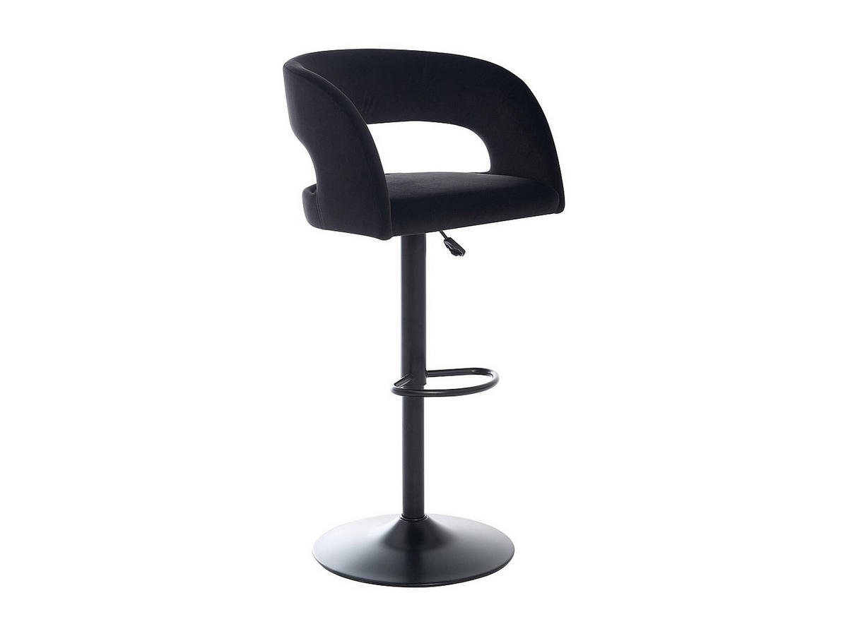 BARHOCKER 2er-Set höhenverstellbar - Samt & Metall - Schwarz - LAJUNIA - Schwarz, Textil (53/108.5/52.5cm) - Vente-Unique