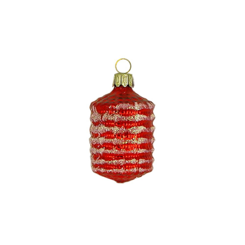 CHRISTBAUMSCHMUCK Kleiner Lampion rot 4,5 cm - Multicolor, Metall (0.1/4.5/0.1cm)