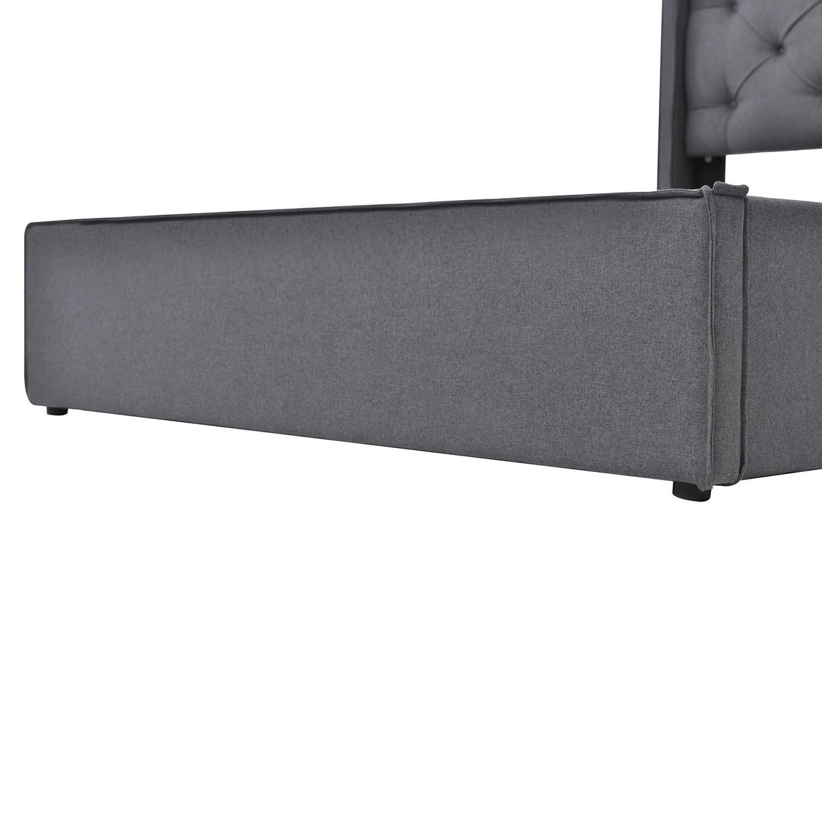 POLSTERBETT 160/200 cm grau mit Stauraum und Lattenrost - Grau, Textil (160/200cm) - OKWISH