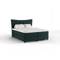 BOXBETT Nevada 160 x 200 cm Doppelbett mit hochwertiger Bonell-Matratze und Topper - grün - Grün, Holz (160/200cm) - Panda Möbel