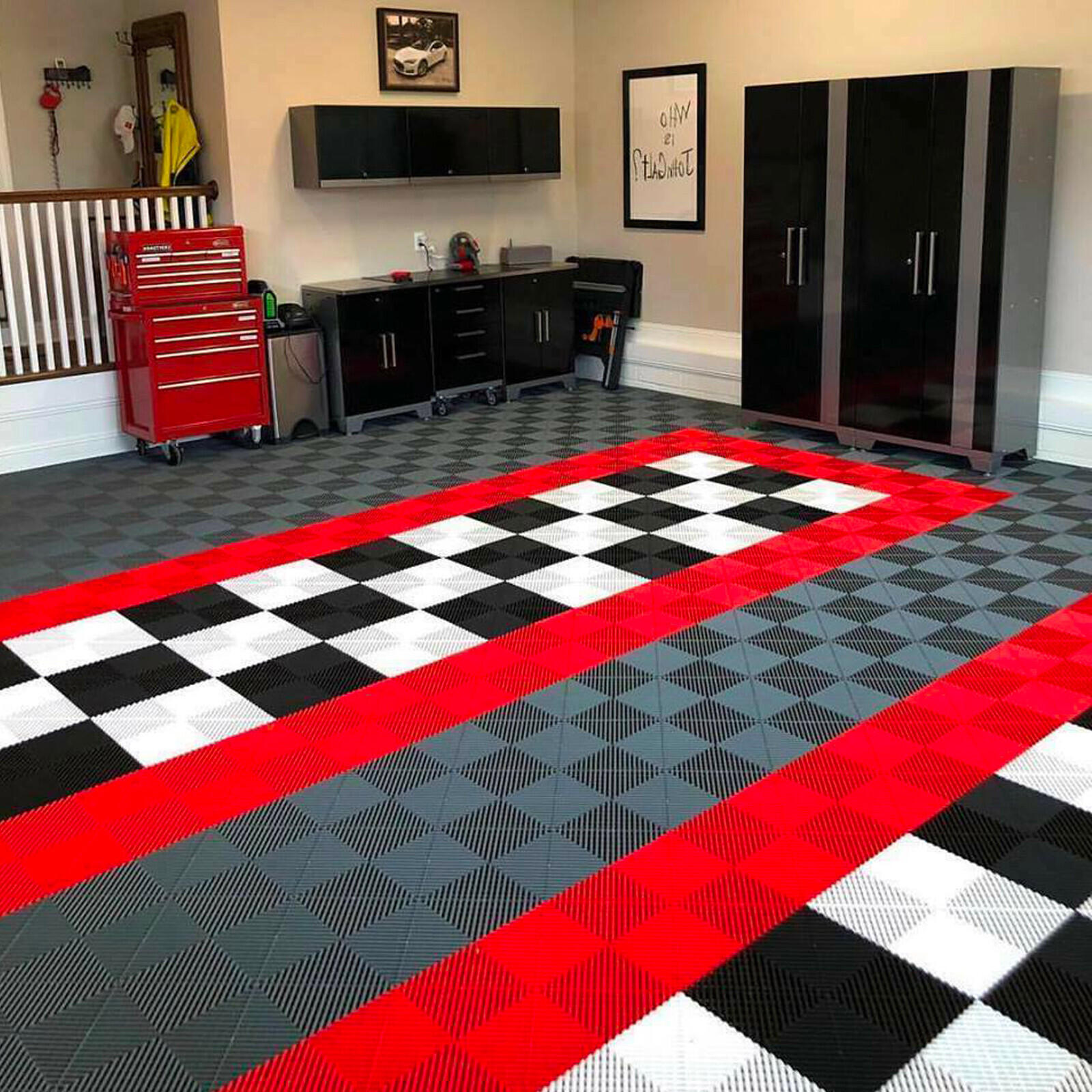 KLICKFLIESEN Durchbrochen für Garage, Werkstatt und Ausstellungsraum - Farbe Weiss - Set von 6 Fliesen - Weiß, Kunststoff (39.5/39.5/2cm) - MOSAIK AERO