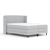 BOXSPRINGBETT Carizzo Hellgrau 140/200 cm mit Matratze und Topper - Hellgrau/Schwarz, Holz/Holzwerkstoff (140/200cm) - Maison de Reve