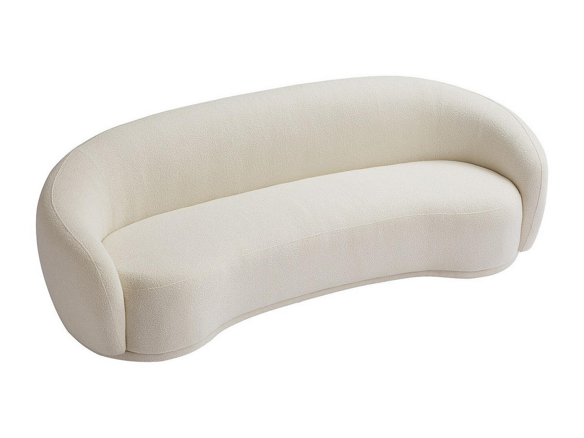 COUCHGARNITUR mit Sessel - 4 Personen - stoff - weiß Bovana - Weiß, Holz/Textil (110/71/90cm) - Vente-Unique