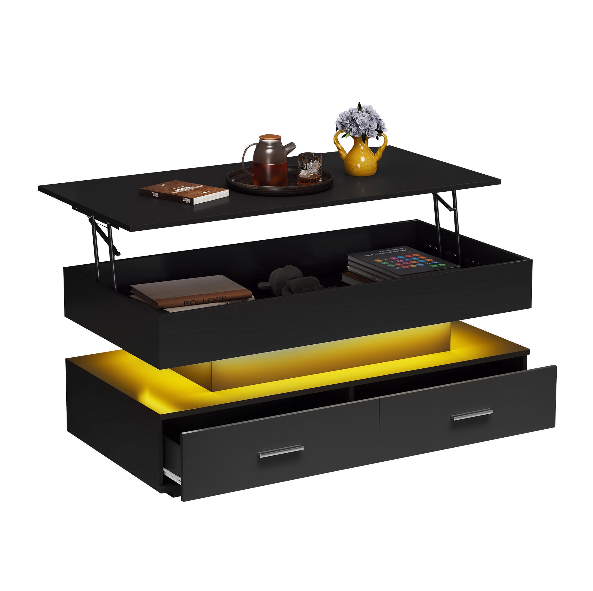 Meubliv Couchtisch Schwarz 50x44x100 cm