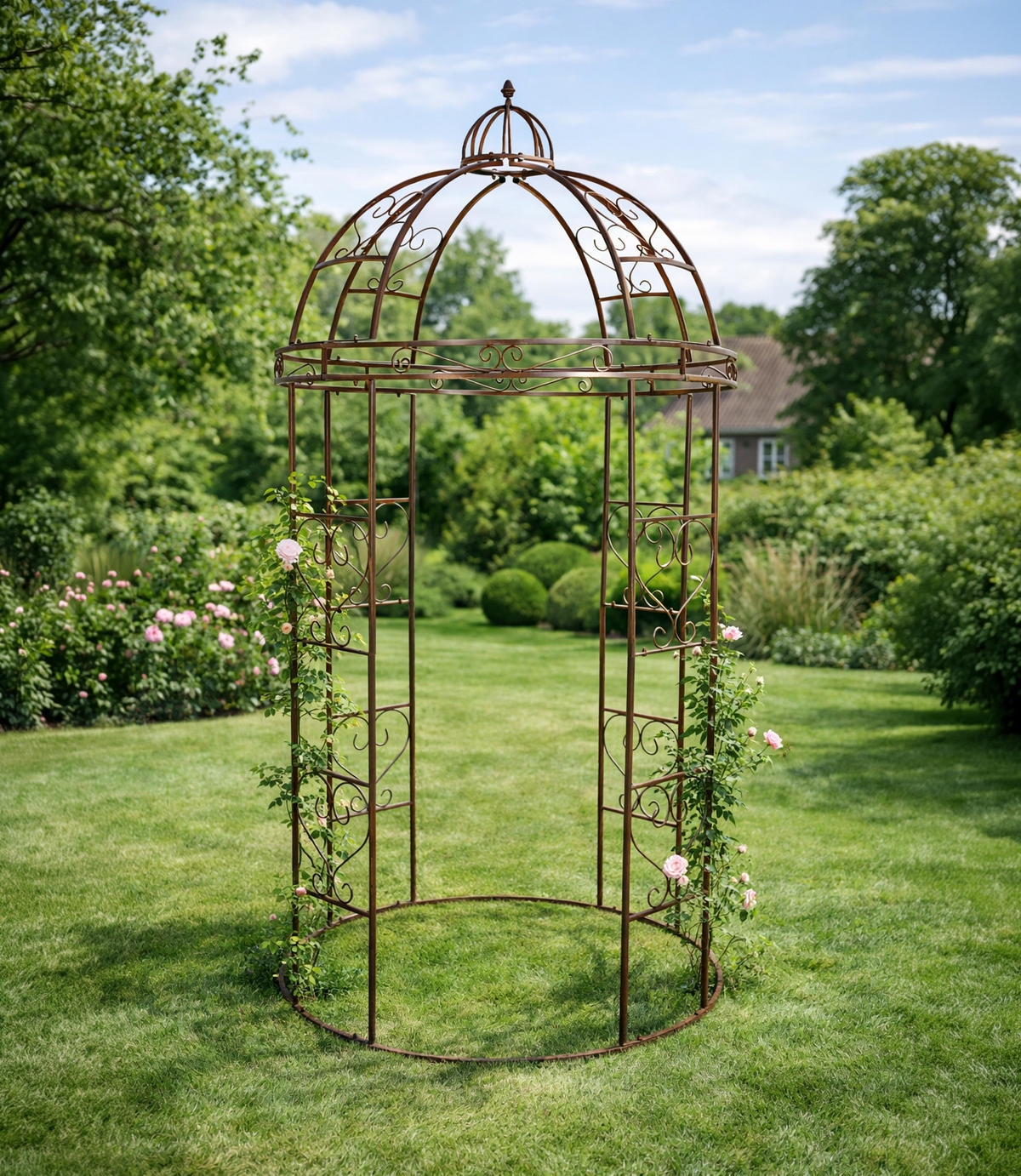 DEKO-PAVILLON Emma Stahl Rostfarben 300x150x150cm - Rostfarben, Metall (150/300/150cm) - DELUKE