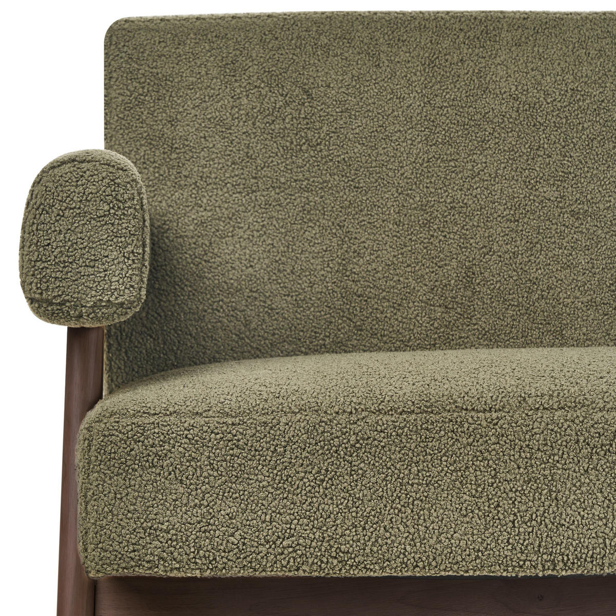 2-SITZER-SOFA Bouclé Grün/Dunkelbraun Tamre - Braun/Grün, Textil (148/79/78cm) - Beliani