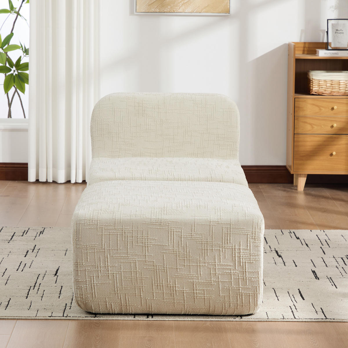 SESSEL DE-35117 mit Ottoman Beige - Beige, Textil (182.5/73/76.5cm) - ComfortXL
