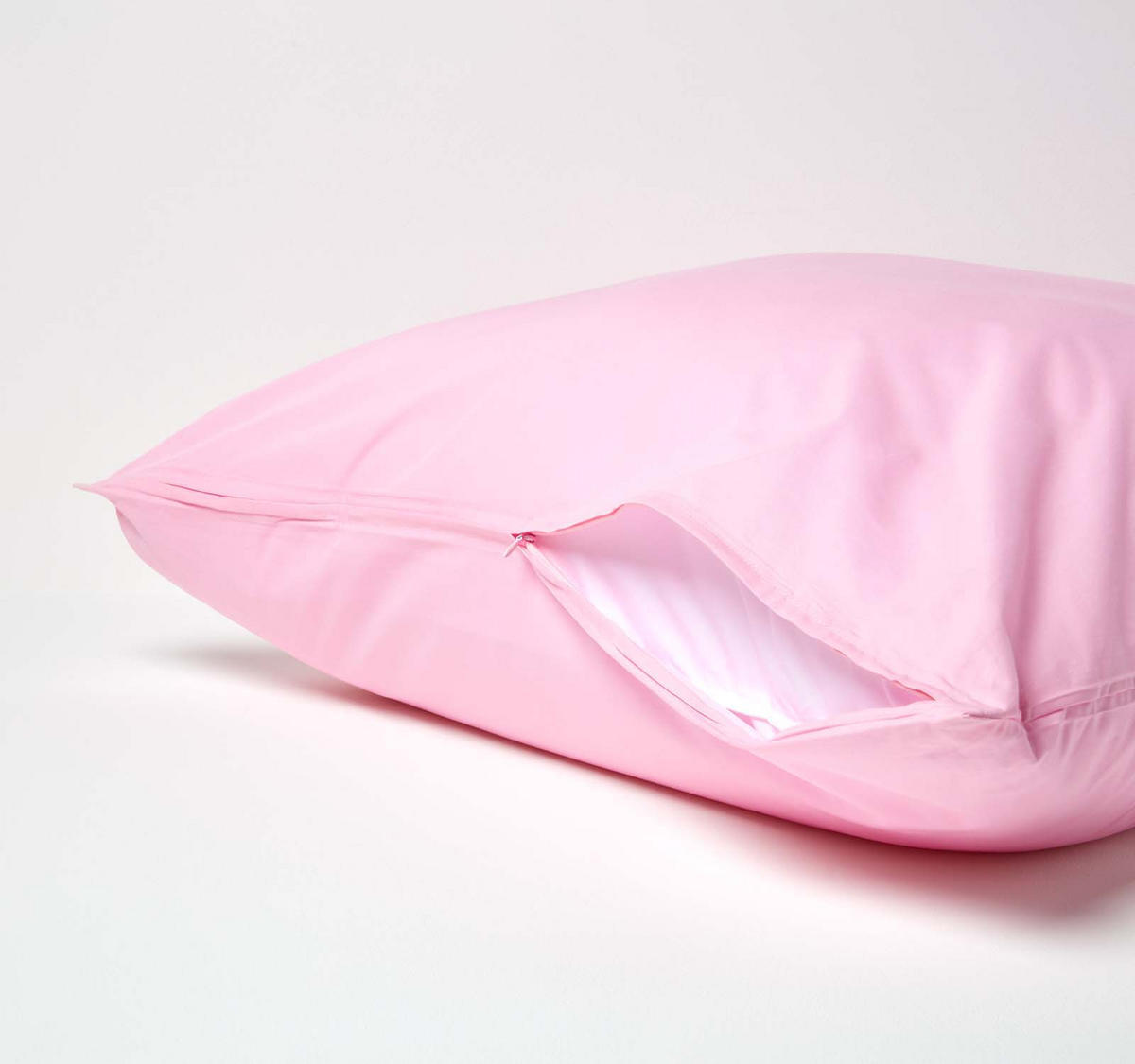 KISSENBEZUG Perkal, Ägyptische Baumwolle, Fadendichte 200 - Rosa, Textil (60/60cm) - Homescapes