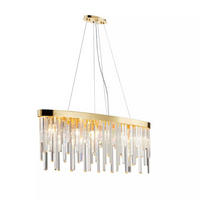 HÄNGELEUCHTE Pendelleuchte Starnberg 90cm mit funkelnden Kristallstäben Gold - Messingfarben, Glas (90/20/32cm) - PGA Lights