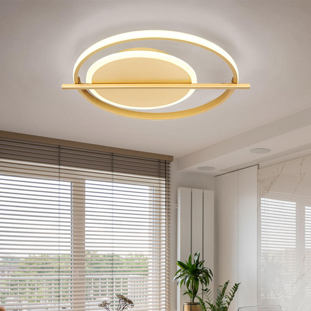 LED DECKENLEUCHTE Metall Goldfarben - Goldfarben, Metall (40/36/5cm) - Globo Lighting