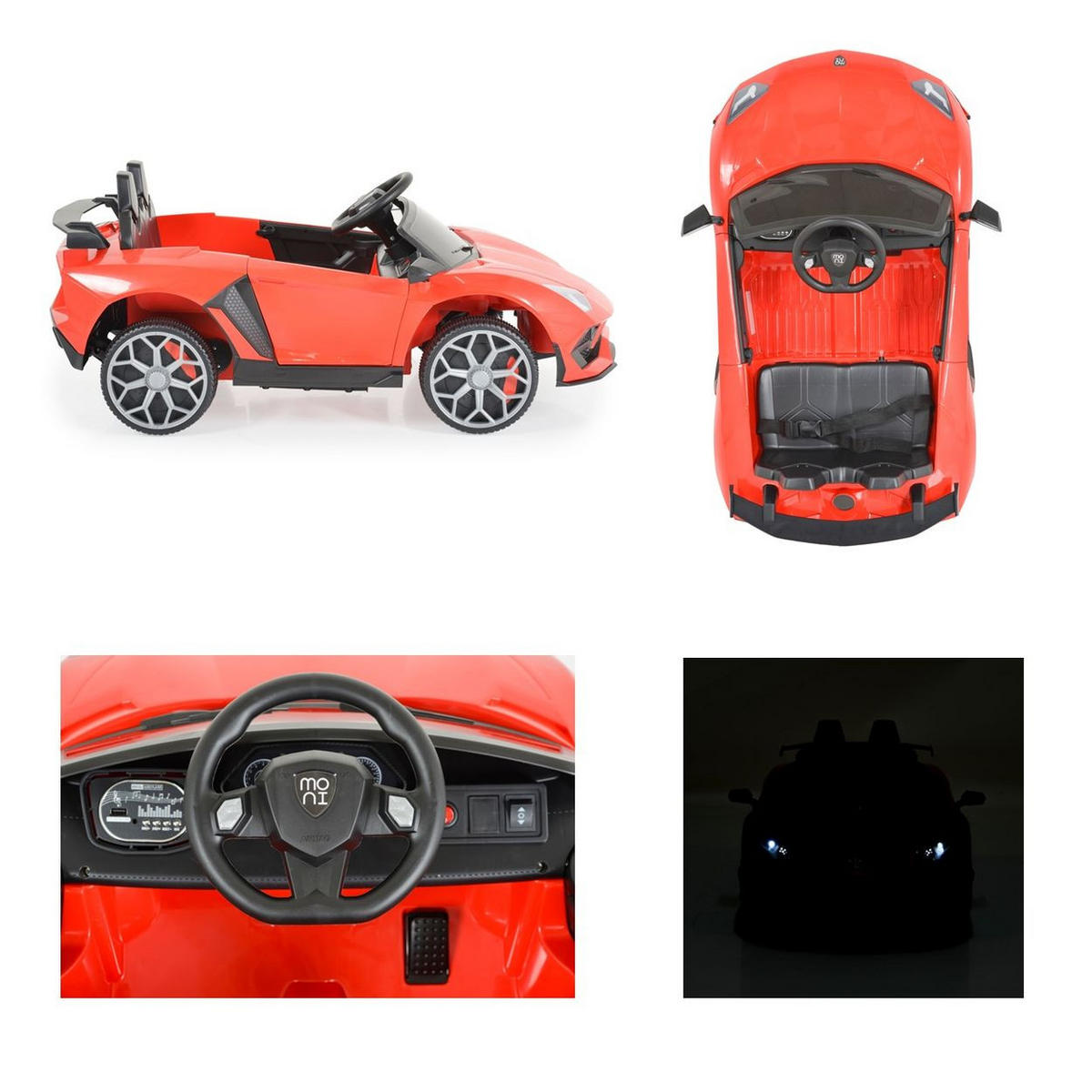 ELEKTROAUTO Chiara rot Fernbedienung zwei Motoren Kunststoffreifen - Rot, Kunststoff (106/56/45cm) - Moni