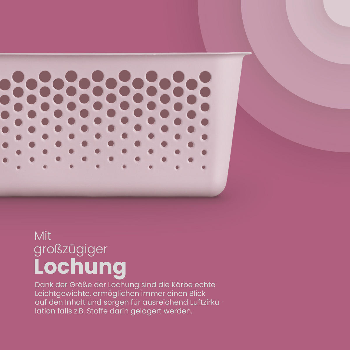 AUFBEWAHRUNGSKORB Rosa 37x26x17 cm - 1er Pack - Rosa, Kunststoff (26/17/37cm) - ProHome