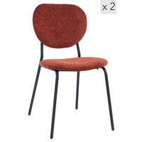 STUHL 2er-Set Stoff Terrakotta - Rot, Textil (49/82.5/54.5cm) - Nordlys