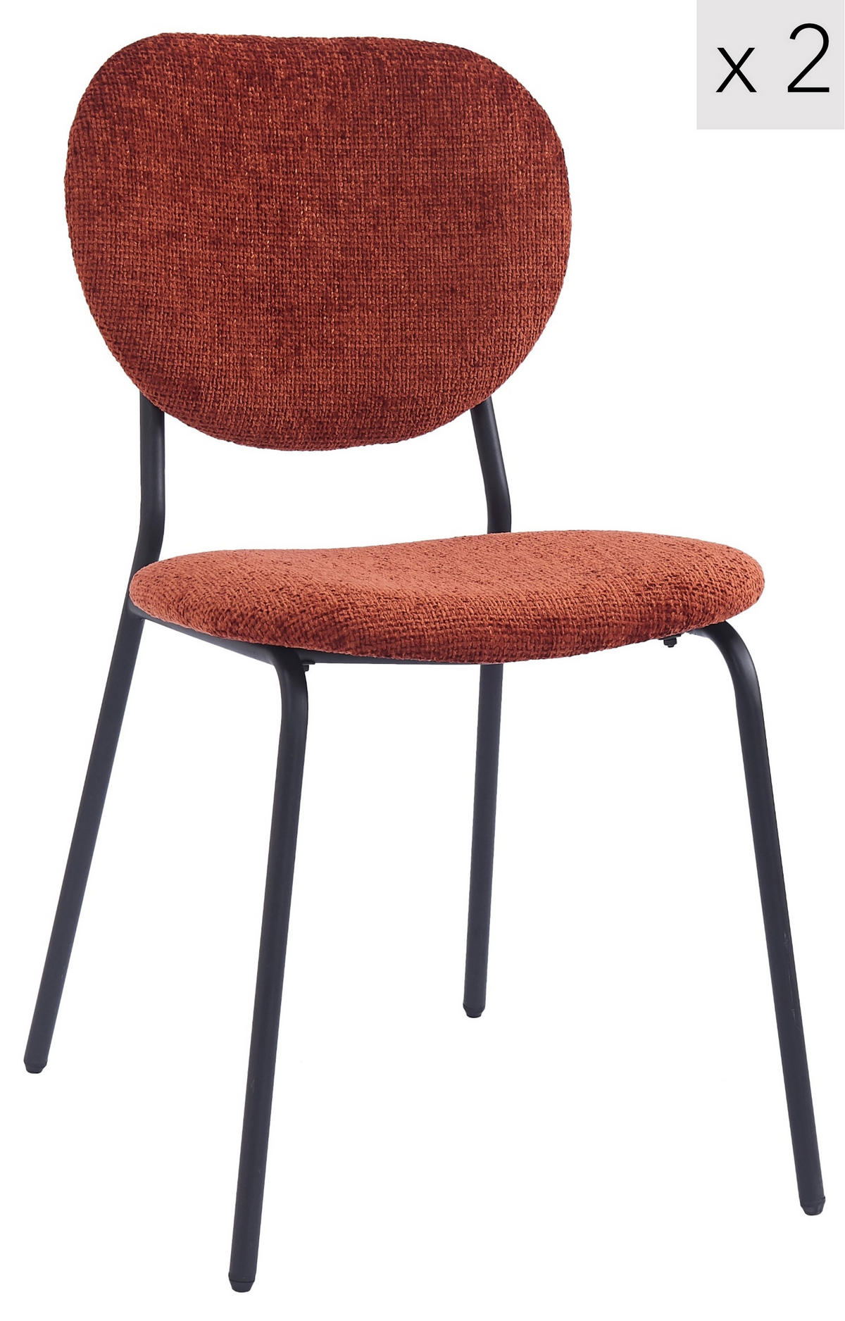 STUHL 2er-Set Stoff Terrakotta - Rot, Textil (49/82.5/54.5cm) - Nordlys