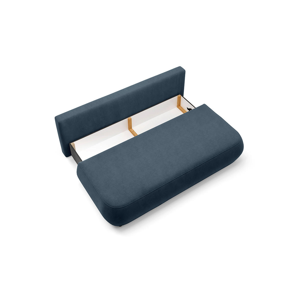 SOFA Antonio 3 Sitzplätze Blau - Blau, Holz (210/82/106cm) - Petits-meubles