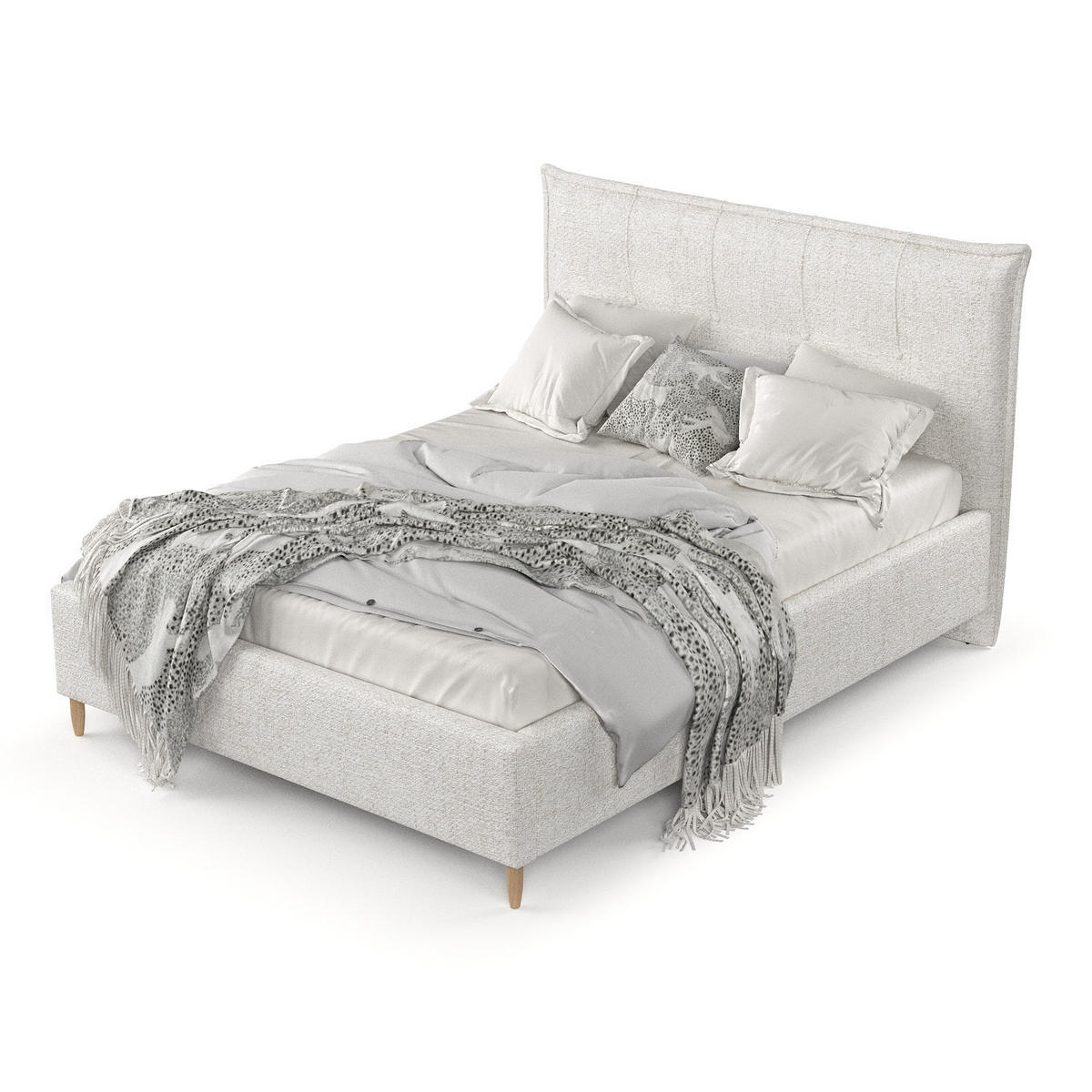 POLSTERBETT Plaza 180/200 cm Creme im Neve Stoff - Creme/Naturfarben, Holz/Holzwerkstoff (180/200cm) - AltaBeds