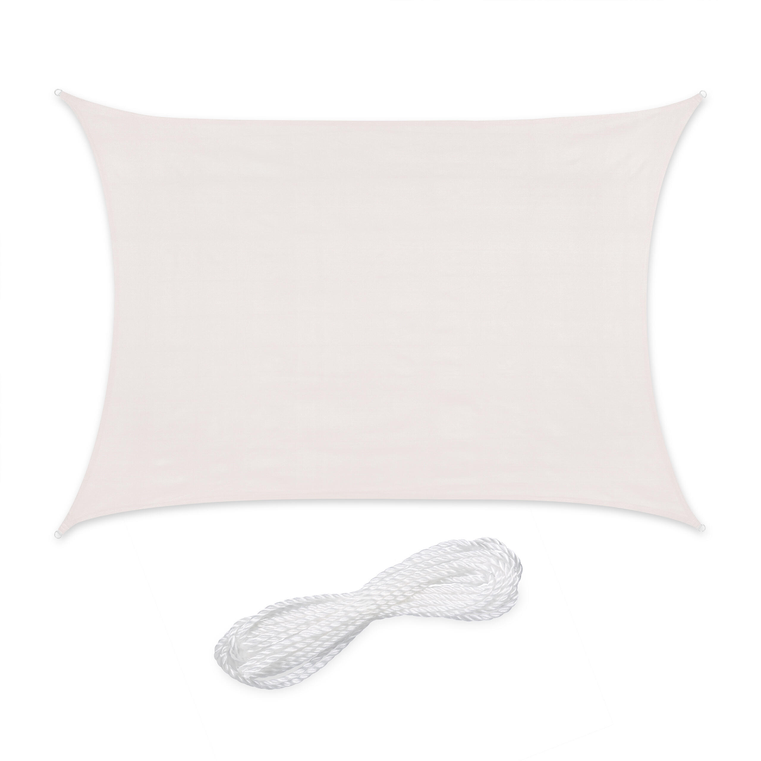 SONNENSEGEL - Weiß, Kunststoff/Metall (400/200cm) - Relaxdays