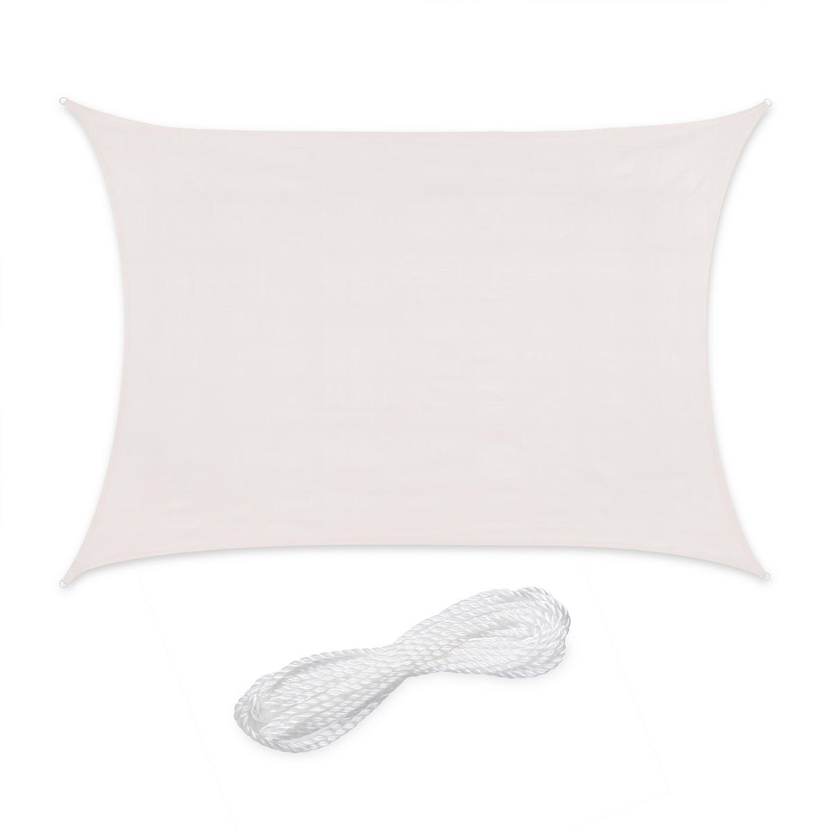 SONNENSEGEL - Weiß, Kunststoff/Metall (400/200cm) - Relaxdays