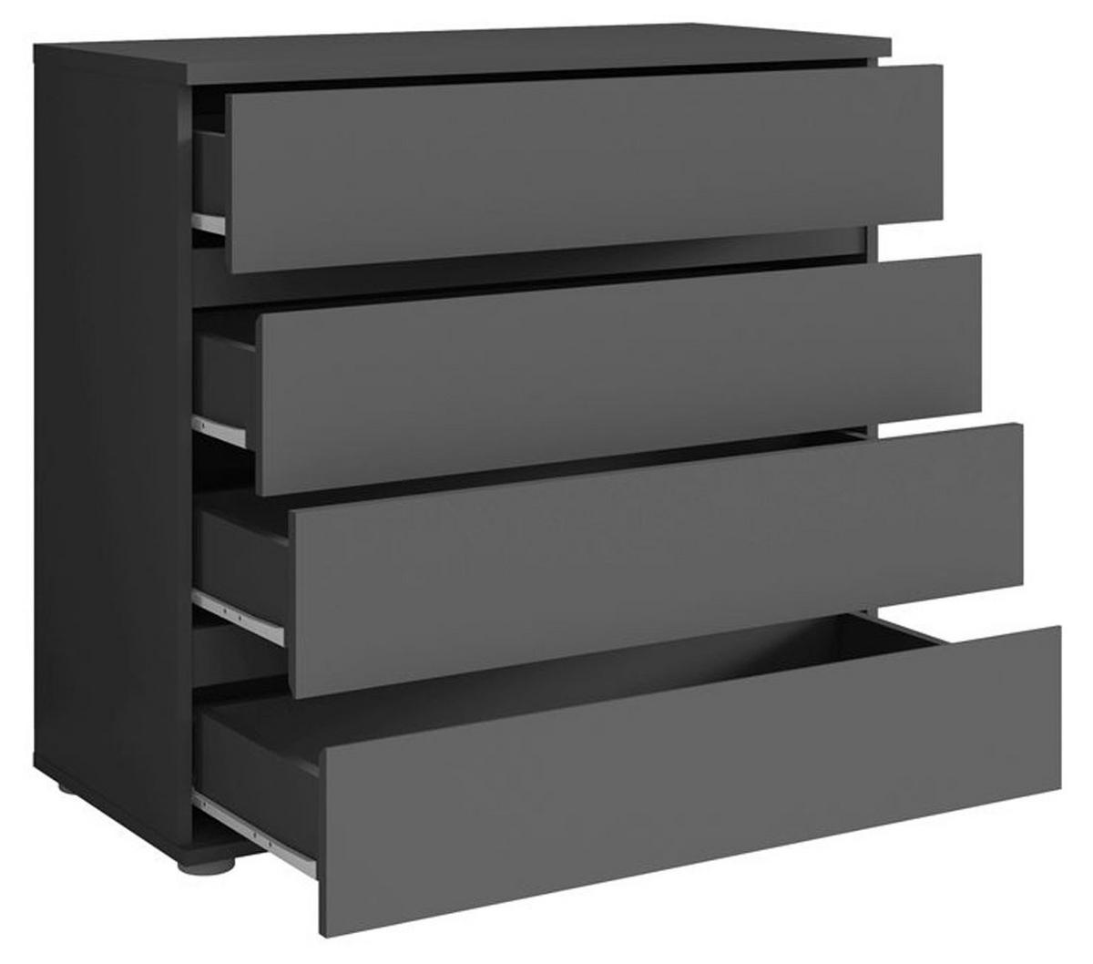 SCHUBLADENKOMMODE Fino graphit 91,5 / 42 / 85cm - Grau, Holz/Holzwerkstoff (92/85/42cm) - Feldmann-Wohnen