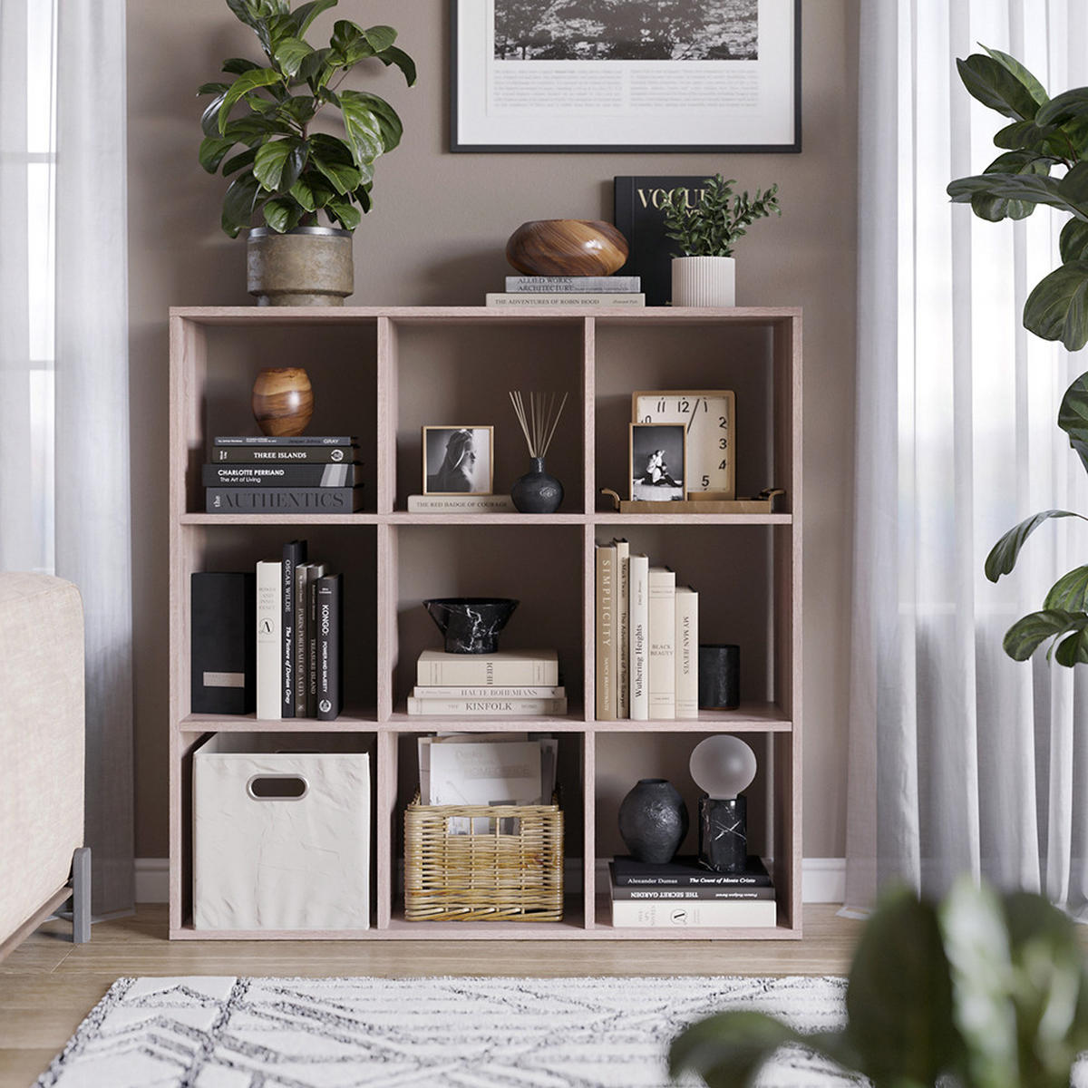 RAUMTEILER Nove Sonoma 104 x 108 cm - Sonoma Eiche, Holzwerkstoff (104/108/29cm) - Vicco