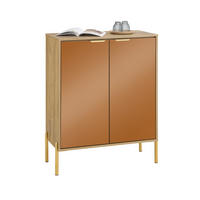SCHUHSCHRANK Gold - Goldfarben, Glas/Holzwerkstoff (83/100/38cm) - SoBuy