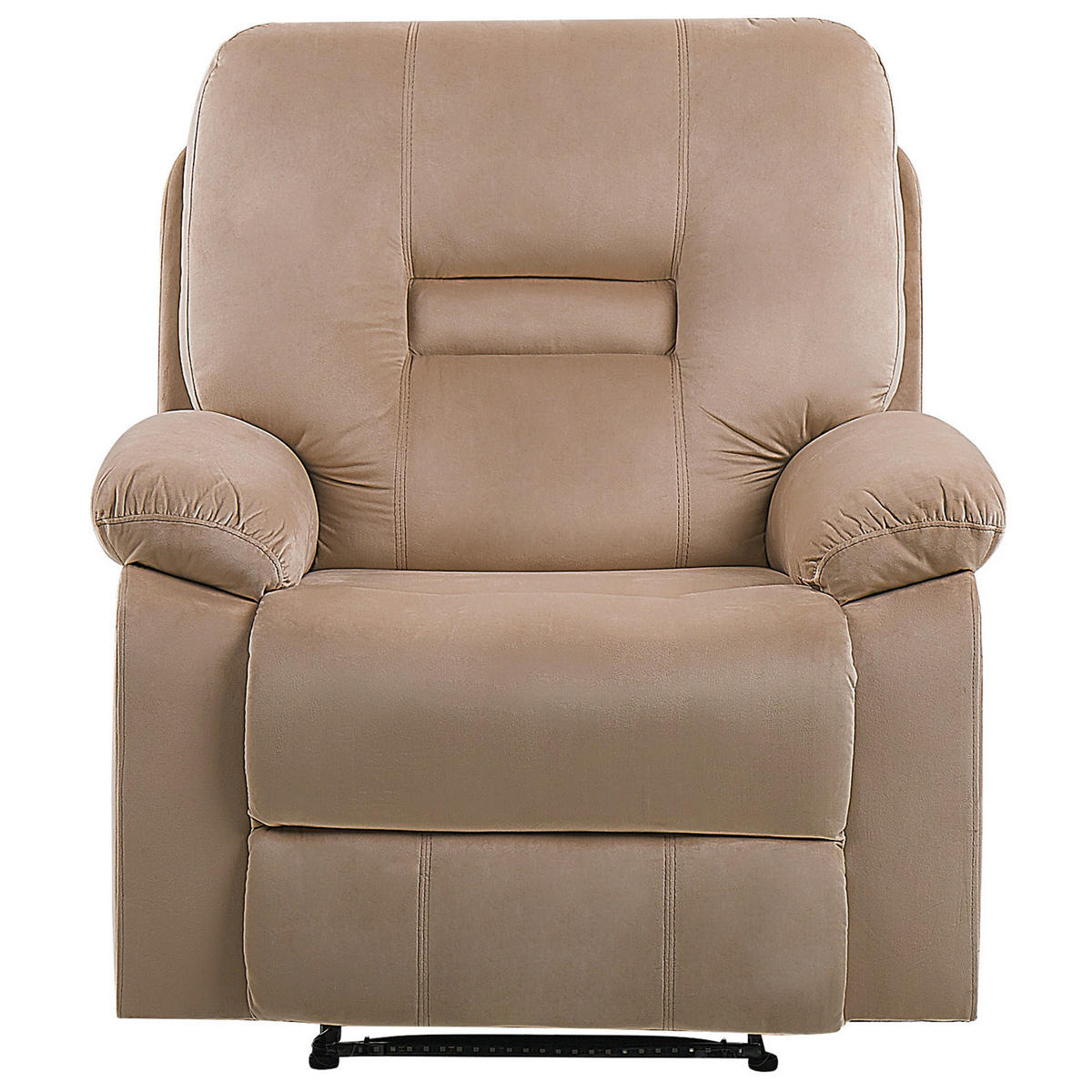 FERNSEHSESSEL Samtstoff beige LED-Beleuchtung USB-Port elektrisch verstellbar Bergen - Beige, Textil (85/101/74cm) - Beliani