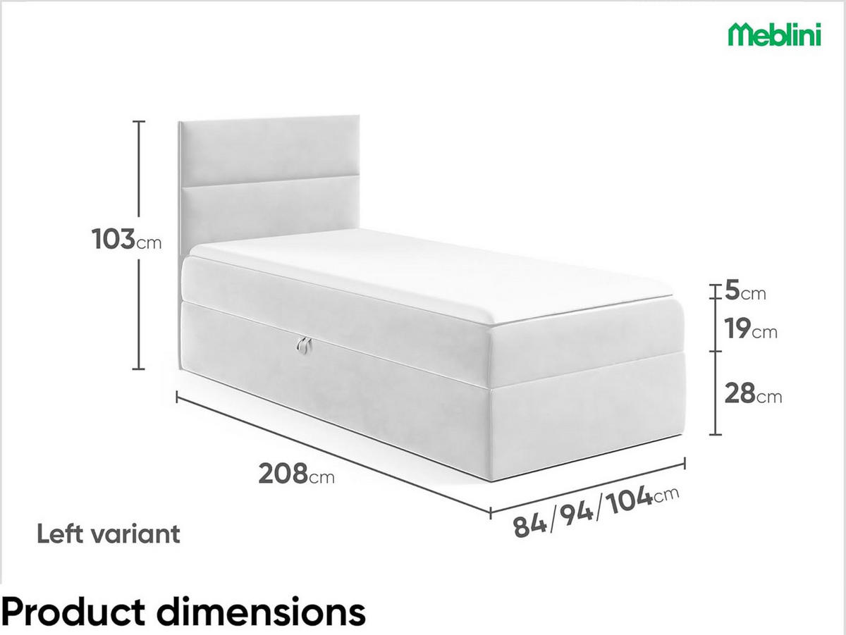 KINDERBETT MINO 1 - Hellgrau, Holzwerkstoff (104/208cm) - Meblini